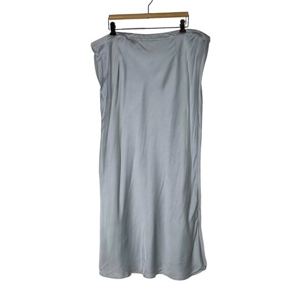 Good American Satin Slip Maxi Skirt Silver Gray Holiday 2X - Picture 1 of 7